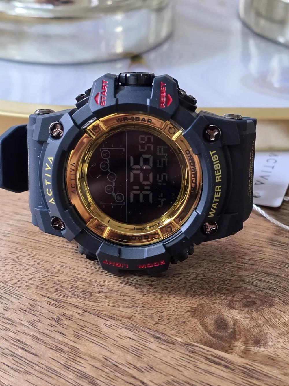 Ativa Black and Gold Digital Sports Watch - Water Resistant